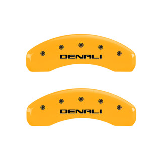MGP 4 Caliper Covers Engraved Front & Rear Denali Yellow Finish Black Char 2016 GMC Canyon