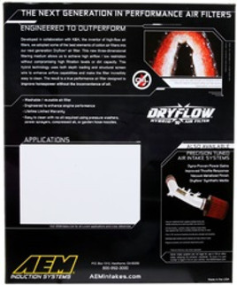 AEM Silverado/Sierra/Avalanche/Tahoe/Yukon 12.625in O/S L x 10in O/S W x 1.75in H DryFlow Air Filter