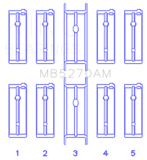 King Engine Bearings Chrysler 148/148 Turbo DOHC 16V/Jeep 148 DOHC 16V Main Bearing Set - Size STD