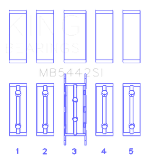 King Ford/Mazda Duratec 2.0/2.3 DOHC Silicon Bi-Metal Aluminum Main Bearing Set - Size STD