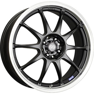 Enkei J10 16x7 4x100/108 42mm Offset 72.62mm Bore Dia Matte Black w/ Machined Lip Wheel