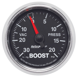 Autometer GS 52mm 30 in Hg/20 psi Mechanical Vacuum/Boost Gauge