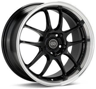 Enkei PF01SS 17x8 5x114.3 50mm Offset 75mm Bore Diameter Gloss Black w/ Machined Lip