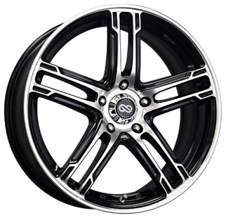 Enkei FD-05 17x7 5x100 40mm Offset 72.62 Bore Dia Black Machined Wheel