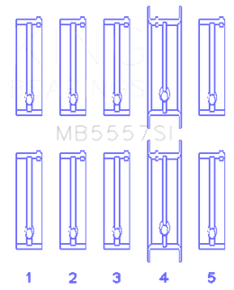 King Engine Bearings Chevrolet 121Ci/Ln2 134Ci (Size +0.50mm) Main Bearing Set