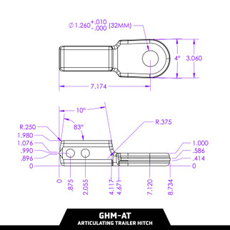 Gen-Y 2in Shank 4500 KG Australian Tounge/Ball Mount 32mm Hole Articulating Trailer Hitch