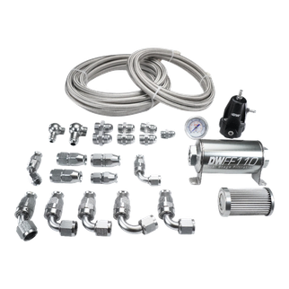 DeatschWerks X2 Series Pump Hanger -8AN Feed w/ -6AN Return PTFE Plumbing Kit for 92-00 Honda Civic