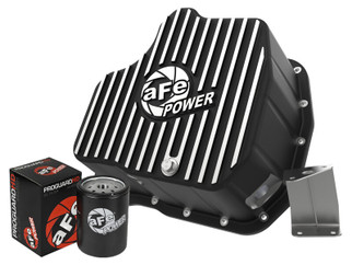 aFe POWER GM Diesel Trucks 01-10 V8-6.6L (td) Pro Series Engine Oil Pan Black w/ Machined Fins