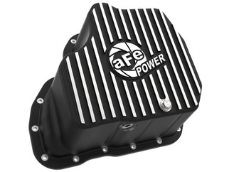 aFe POWER GM Diesel Trucks 01-10 V8-6.6L (td) Pro Series Engine Oil Pan Black w/ Machined Fins