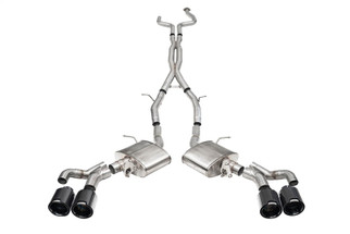 Corsa 2022-25 Caddy CT5 V Blackwing 3in. Cat-Back w/ Act. Exh. - Dbl X-Pipe - Twin 4.5in. BlkCF Tips