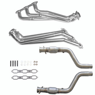 BBK 05-10 Dodge Challenger/Charger V6 1-5/8in Headers w/High Flow Catted Mid Pipe (Silver Ceramic)