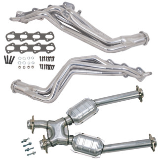 BBK 99-04 Ford Mustang Cobra/Mach1 1-5/8 Long Tube Header w/High Flow Catted X-Pipe (Silver Ceramic)