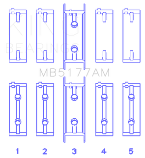 King Engine Bearings Mitsubishi 4G63/64/DOHC (Size +1.0mm) Main Bearing Set