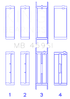 King Engine Bearings Ford V-6 183. (Size +0.25mm) Main Bearing Set