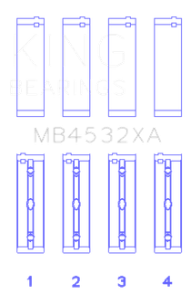King Engine Bearings Mercedes Benz Om 642.822/36/910/20/30/70 (Size +0.50mm) Main Bearing Set