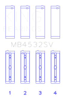 King Engine Bearings Mercedes Benz Om 642.822/36/910/20/30/70 (Size +0.25mm) Main Bearing Set