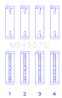 King Engine Bearings Suzuki H25A H27A (Size +0.50mm) Main Bearing Set