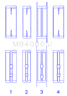 King Engine Bearings GMC 2.8L/3.4L V6 173Ci/207Ci (Size +0.25mm) Main Bearing Set