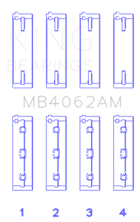 King Engine Bearings Honda/Acura C32A1/C32A6/C35A1 (Size +0.50mm) Main Bearing Set