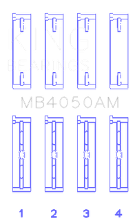 King Engine Bearings Mitsubishi 6G74 (Size +0.50mm) Main Bearing Set