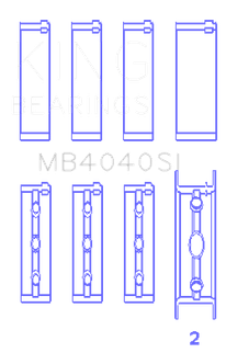 King Engine Bearings Chrysler 215 Ohv (Size +0.50mm) Main Bearing Set