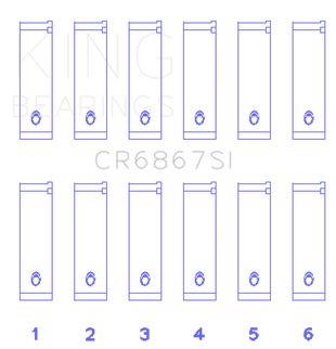 King Engine Bearings Chrysler 215 Cid/241 Cid 24V (Size +0.50mm) Connecting Rod Bearing Set