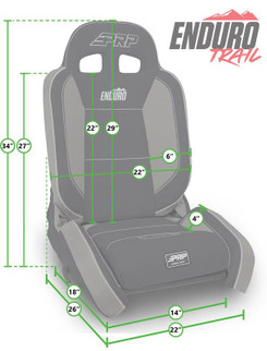 PRP EnduroTrail Reclining Suspension Seat - Gray Tweed - Driver