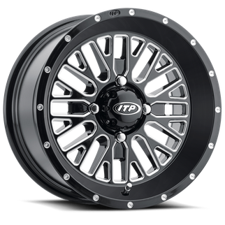 ITP Momentum 14x7 / 4x137 BP / 30mm Offset Black w/ Milled Accents Wheel