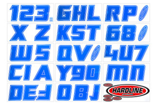 Hardline Boat Lettering Registration Installation Kit 3 in. - 900 Blue