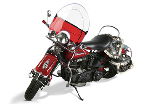 National Cycle 36-47 Harley-Davidson Knucklehead/1948 PanHead Vintage Round Top Windshield-Red