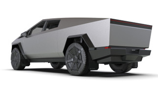 Rally Armor 24-26 Tesla Cybertruck Black UR Mud Flap White Logo