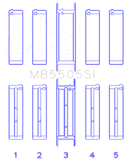 King Engine Bearings Ford 351ci/400ci 16V Main Bearing Set (Size 020) - Set Of 10