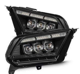 AlphaRex 10-12 Ford Mustang NOVA-Series LED Projector Headlights Blk w/Activ Light & Seq.Sig /SB DRL