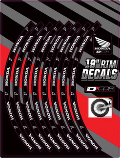 Rim Decals 19" Honda Logo Rear