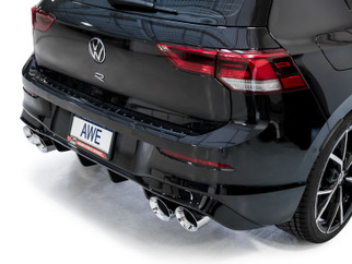 AWE Tuning MK8 Volkswagen Golf R 3in Touring Edition Quad Exhaust - Chrome Silver Tips