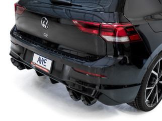 AWE Tuning MK8 Volkswagen Golf R 3in Touring Edition Quad Exhaust - Diamond Black Tips