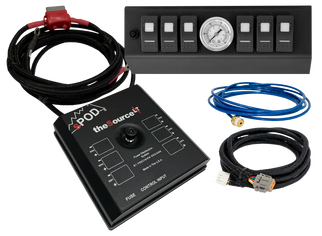sPOD 07-08 Jeep Wrangler JK SourceLT w/Air Gauge and Blue LED Switch Panel