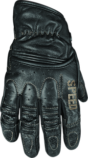 Speed and Strength Rust and Redemption Leather Gloves Black - Large