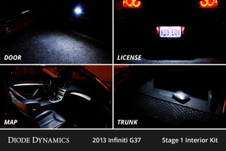 Diode Dynamics 08-15 Infiniti G37 Coupe/Convertible Interior LED Kit Cool White Stage 1