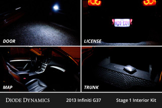 Diode Dynamics 07-15 Infiniti G37 Sedan Interior LED Kit Cool White Stage 2