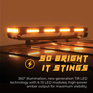 Putco 48In Universal 48In Tri Color Hornet Light (Amber/Blue/White) - LED Stealth Rooftop Strobe Bar