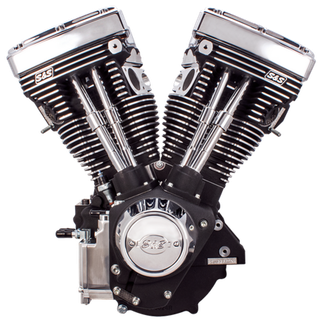 S&S Cycle 84-99 BT V111 Long Block Engine - Wrinkle Black
