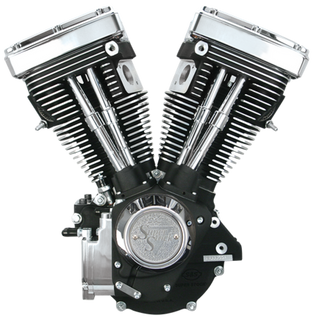 S&S Cycle 84-99 BT V80 Long Block Engine - Wrinkle Black