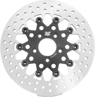 Twin Power 84-17 Big Twin Exc 08-17 FLH FLT Rear 11.5 Floating Rotor Black Mesh