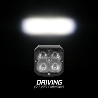 XK Glow Flush Mount XKchrome 20w LED Cube Light w/ RGB Accent Light - Driving Beam
