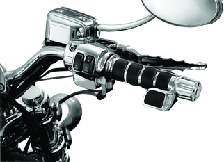 Kuryakyn ISO Grip With Contoured Throttle Boss Throttle-By-Wire Chrome