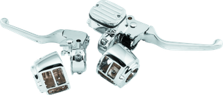 Bikers Choice 96-06 Big Twin 96-03 XL With 9/16 Bore Master Cylinder Chrome Handlebar Control Kit