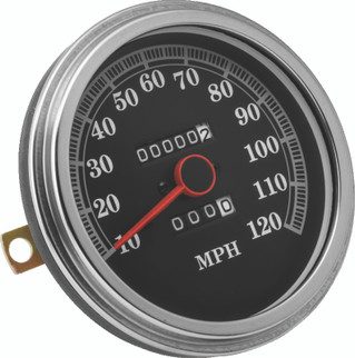 Bikers Choice 91-95 Softail Black Face Speedo With Dome Lens 2240:60 Front Drive Cast Dash Only