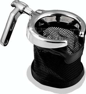 Kuryakyn Drink Holder Mesh Basket with Perch Mount Universal Chrome