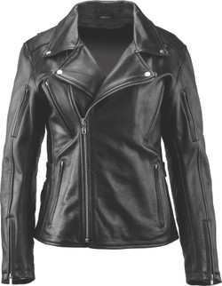 Kuryakyn Leather By River Road Ironclad Classic Leather Jacket Black Womens - Medium